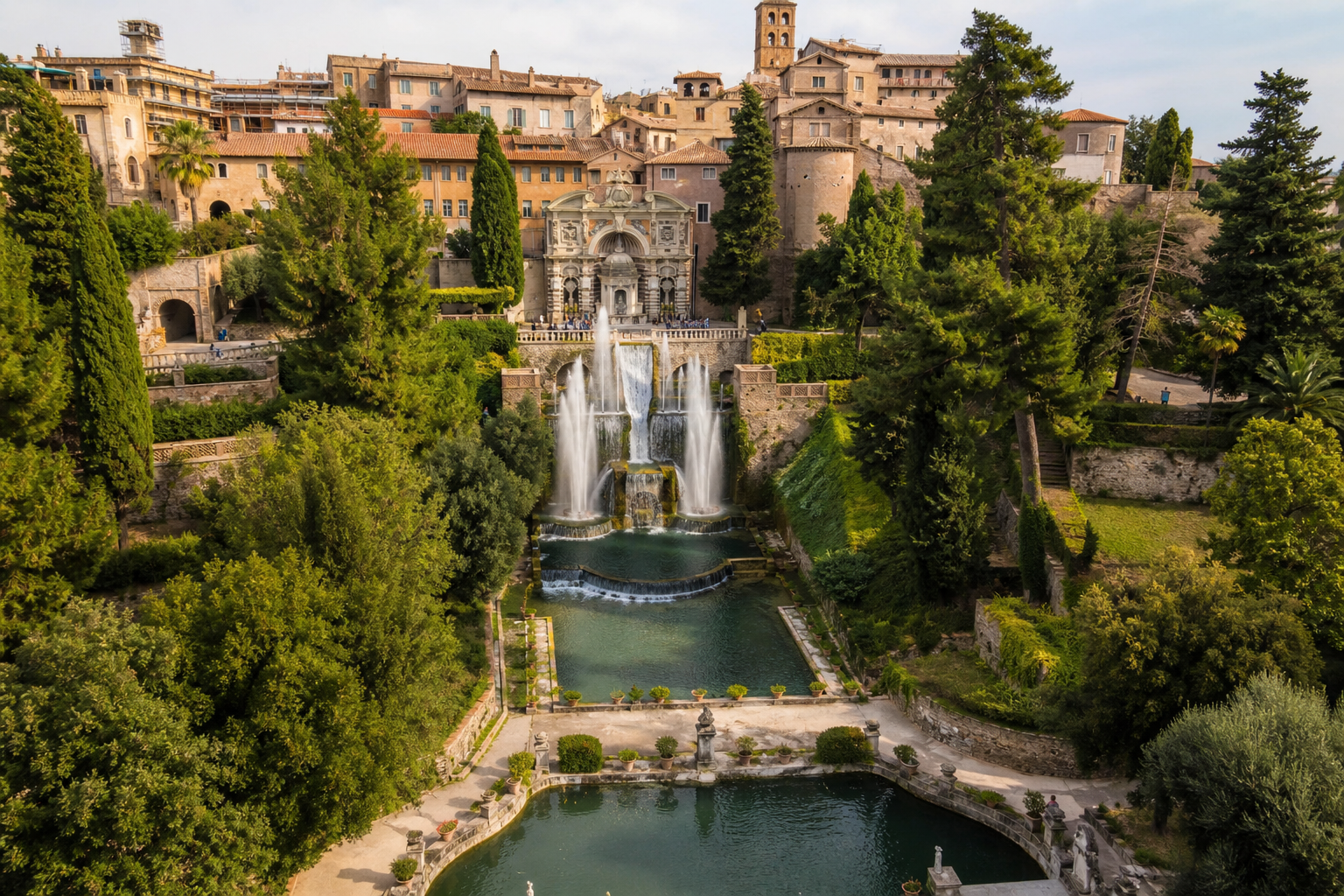 The terraced fountains of Villa d'Este in Tivoli — one of the easiest and most rewarding DIY day trips from Rome