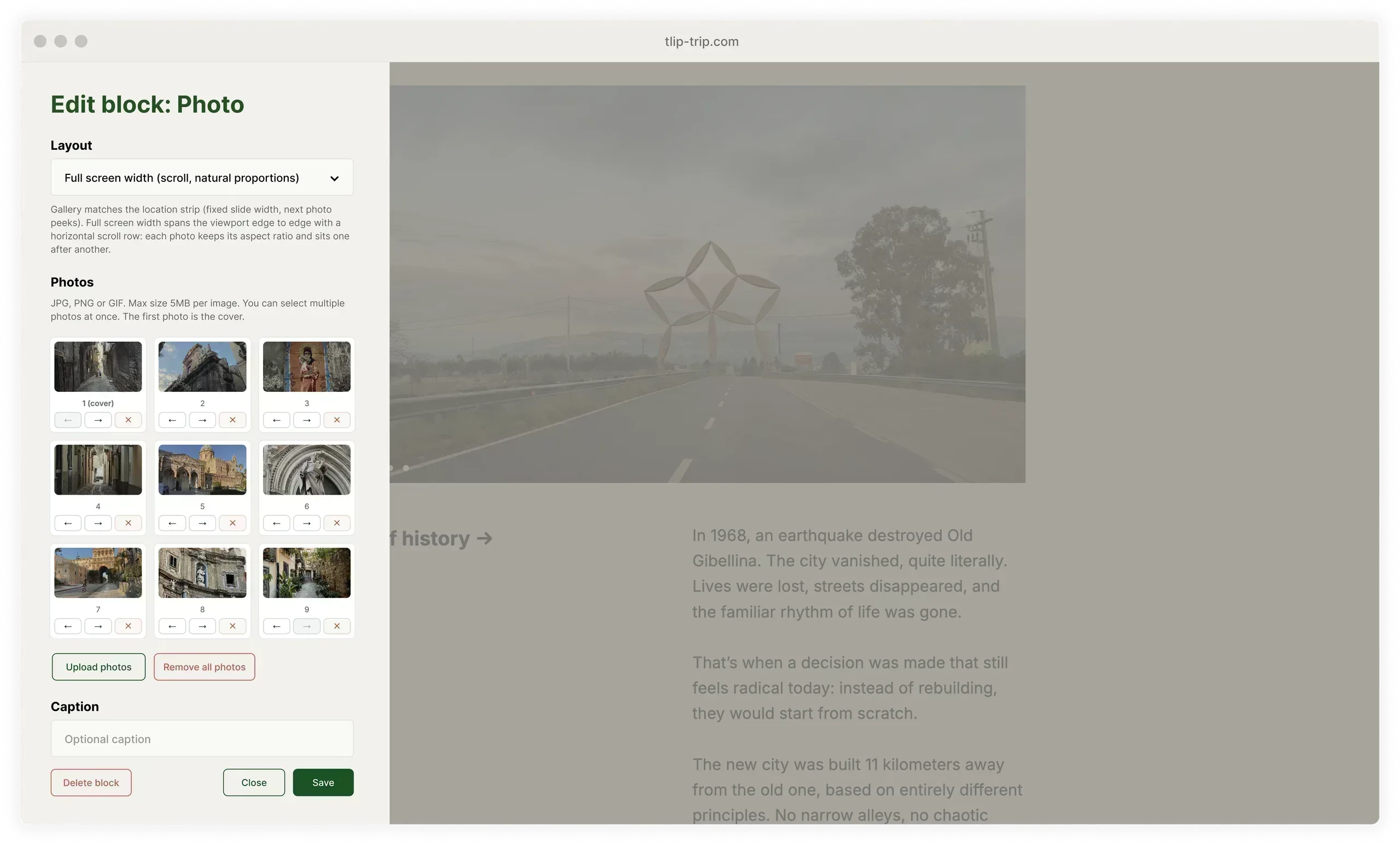 Editing a location block