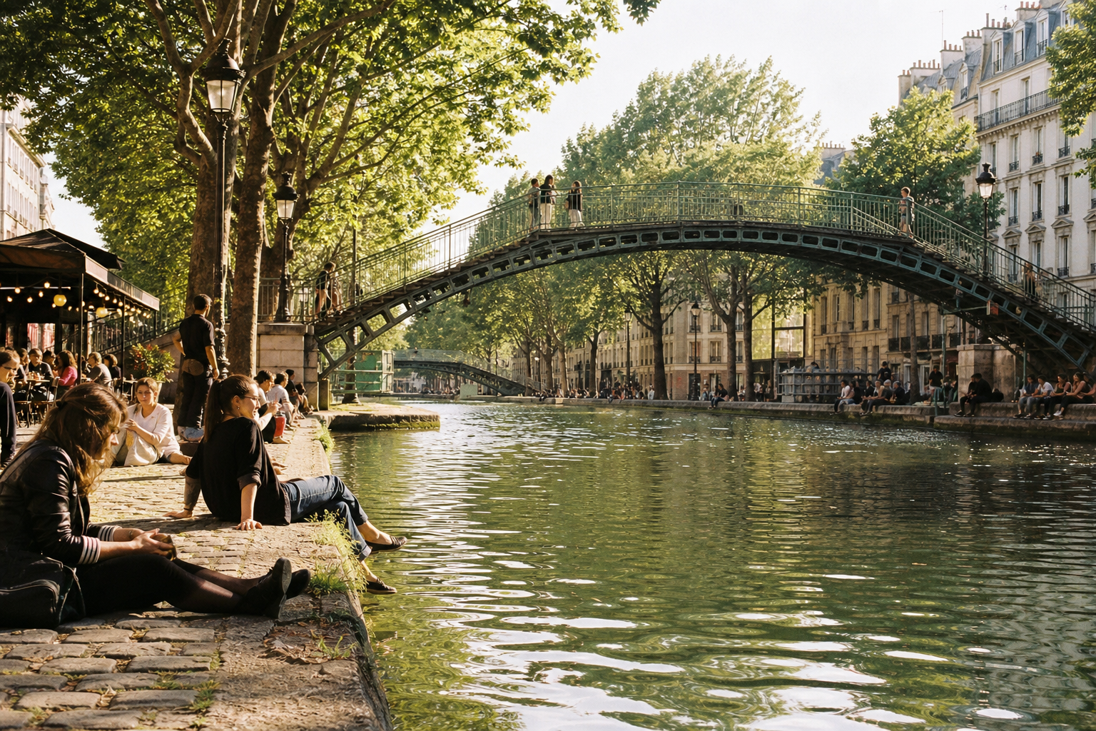 Canal Saint-Martin footbridge in Paris